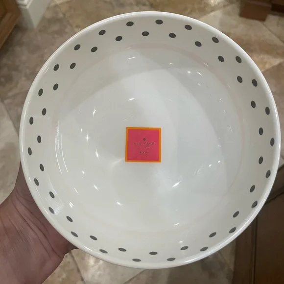 Kate Spade White Melamine 6” Bowls with black polka dots (Pink Label). Set of 4 - Picture 2 of 5